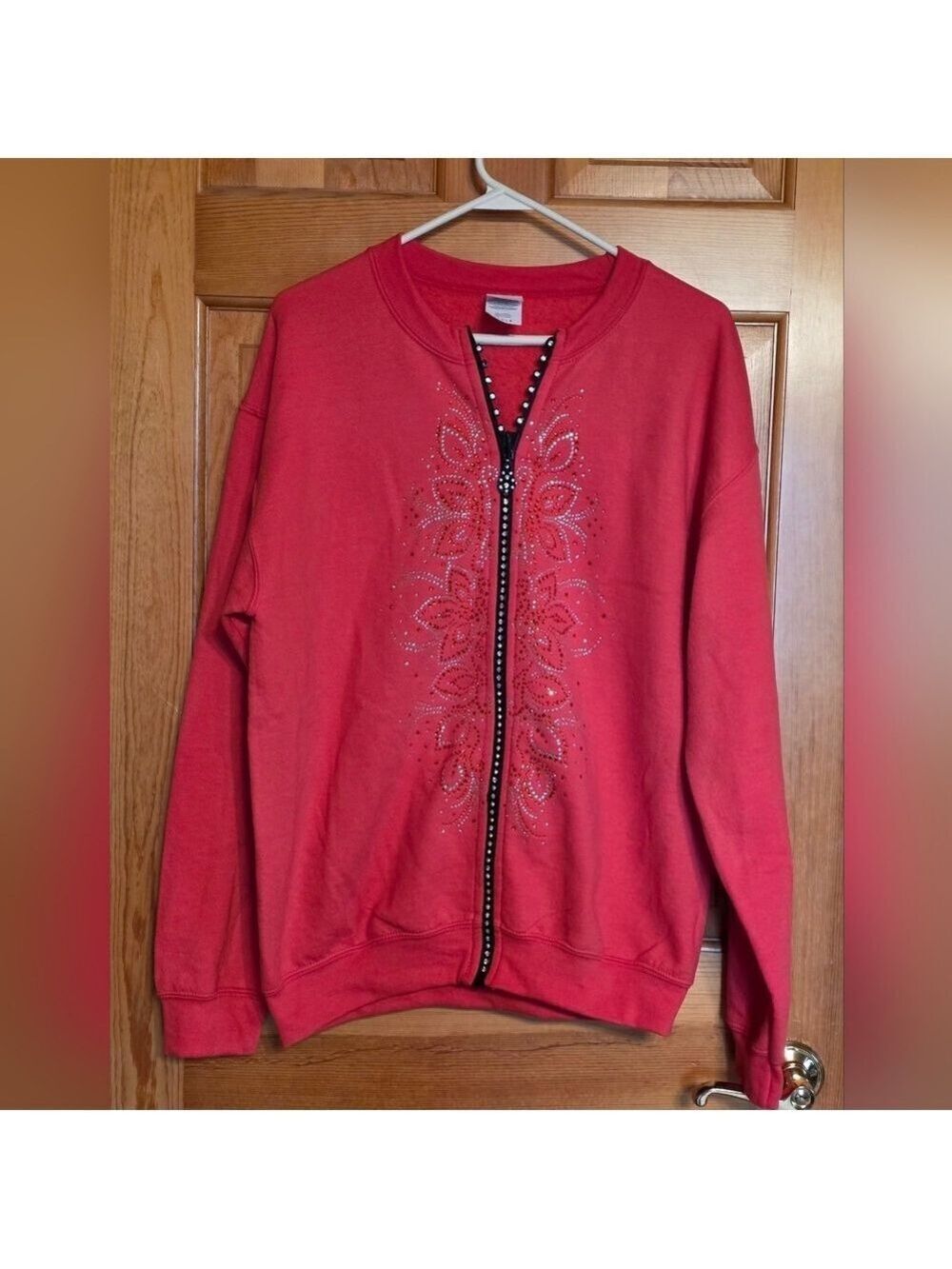 Gildan Hot Pink Zip Hoodie Embellished